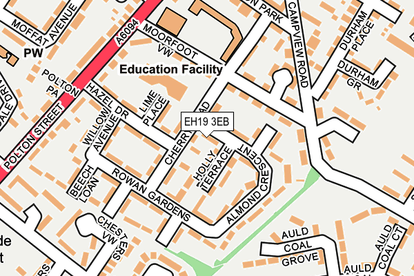 EH19 3EB map - OS OpenMap – Local (Ordnance Survey) EH19 3EB map - OS OpenMap – Local (Ordnance Survey)