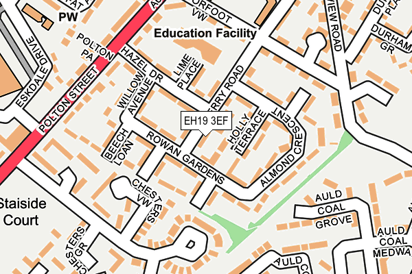 EH19 3EF map - OS OpenMap – Local (Ordnance Survey) EH19 3EF map - OS OpenMap – Local (Ordnance Survey)