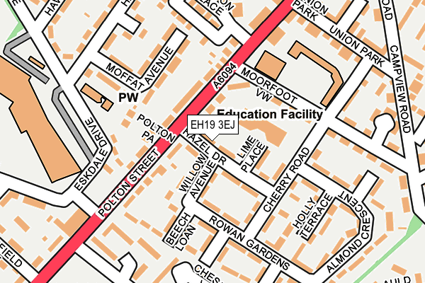 EH19 3EJ map - OS OpenMap – Local (Ordnance Survey) EH19 3EJ map - OS OpenMap – Local (Ordnance Survey)