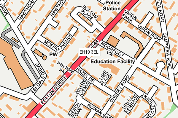EH19 3EL map - OS OpenMap – Local (Ordnance Survey) EH19 3EL map - OS OpenMap – Local (Ordnance Survey)