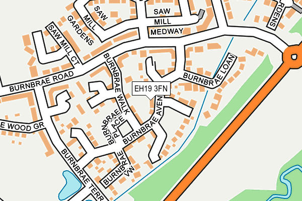 EH19 3FN map - OS OpenMap – Local (Ordnance Survey) EH19 3FN map - OS OpenMap – Local (Ordnance Survey)