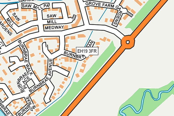 EH19 3FR map - OS OpenMap – Local (Ordnance Survey) EH19 3FR map - OS OpenMap – Local (Ordnance Survey)