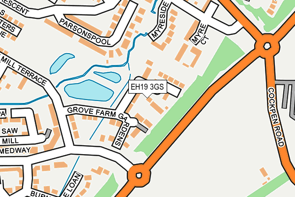 EH19 3GS map - OS OpenMap – Local (Ordnance Survey) EH19 3GS map - OS OpenMap – Local (Ordnance Survey)