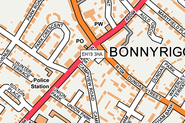 EH19 3HA map - OS OpenMap – Local (Ordnance Survey) EH19 3HA map - OS OpenMap – Local (Ordnance Survey)