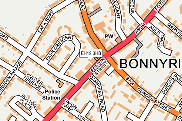 EH19 3HB map - OS OpenMap – Local (Ordnance Survey) EH19 3HB map - OS OpenMap – Local (Ordnance Survey)
