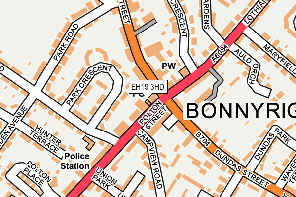 EH19 3HD map - OS OpenMap – Local (Ordnance Survey) EH19 3HD map - OS OpenMap – Local (Ordnance Survey)