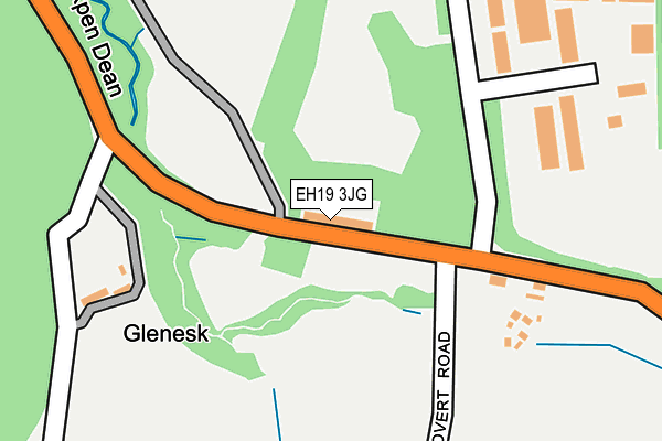 EH19 3JG map - OS OpenMap – Local (Ordnance Survey) EH19 3JG map - OS OpenMap – Local (Ordnance Survey)