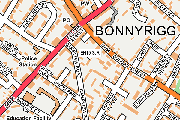 EH19 3JR map - OS OpenMap – Local (Ordnance Survey) EH19 3JR map - OS OpenMap – Local (Ordnance Survey)