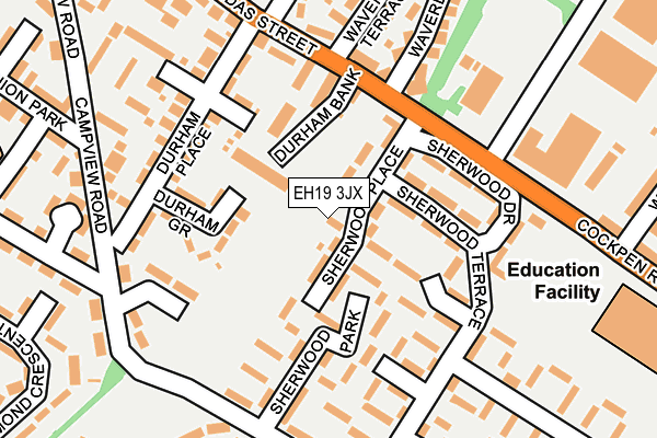 EH19 3JX map - OS OpenMap – Local (Ordnance Survey) EH19 3JX map - OS OpenMap – Local (Ordnance Survey)