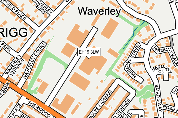 EH19 3LW map - OS OpenMap – Local (Ordnance Survey) EH19 3LW map - OS OpenMap – Local (Ordnance Survey)