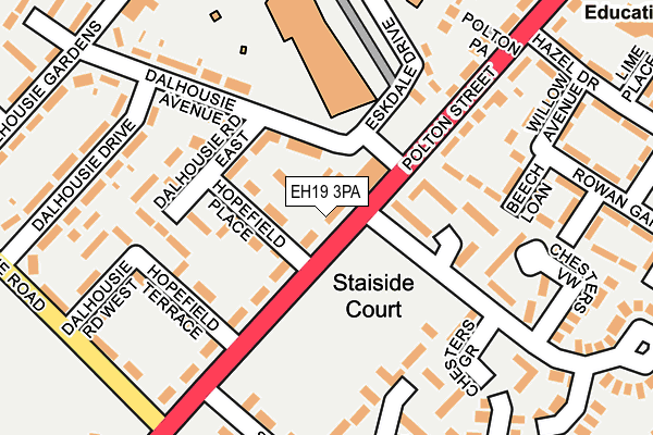 EH19 3PA map - OS OpenMap – Local (Ordnance Survey)