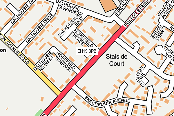 EH19 3PB map - OS OpenMap – Local (Ordnance Survey) EH19 3PB map - OS OpenMap – Local (Ordnance Survey)