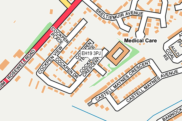 EH19 3PJ map - OS OpenMap – Local (Ordnance Survey) EH19 3PJ map - OS OpenMap – Local (Ordnance Survey)