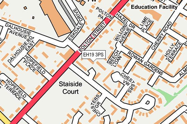 EH19 3PS map - OS OpenMap – Local (Ordnance Survey) EH19 3PS map - OS OpenMap – Local (Ordnance Survey)