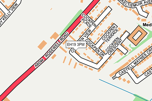 EH19 3PW map - OS OpenMap – Local (Ordnance Survey) EH19 3PW map - OS OpenMap – Local (Ordnance Survey)