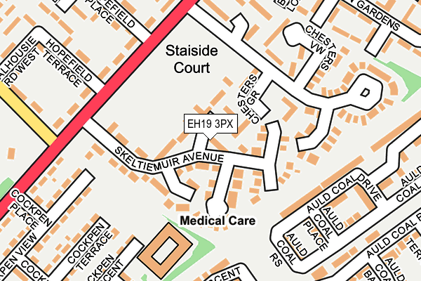 EH19 3PX map - OS OpenMap – Local (Ordnance Survey) EH19 3PX map - OS OpenMap – Local (Ordnance Survey)