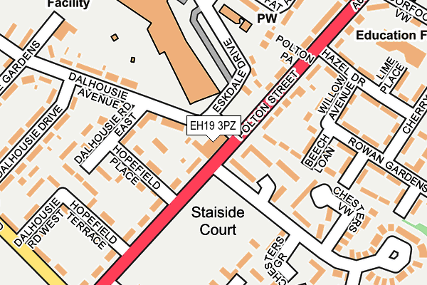 EH19 3PZ map - OS OpenMap – Local (Ordnance Survey) EH19 3PZ map - OS OpenMap – Local (Ordnance Survey)