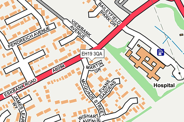 EH19 3QA map - OS OpenMap – Local (Ordnance Survey) EH19 3QA map - OS OpenMap – Local (Ordnance Survey)