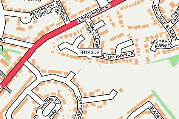 EH19 3QB map - OS OpenMap – Local (Ordnance Survey) EH19 3QB map - OS OpenMap – Local (Ordnance Survey)