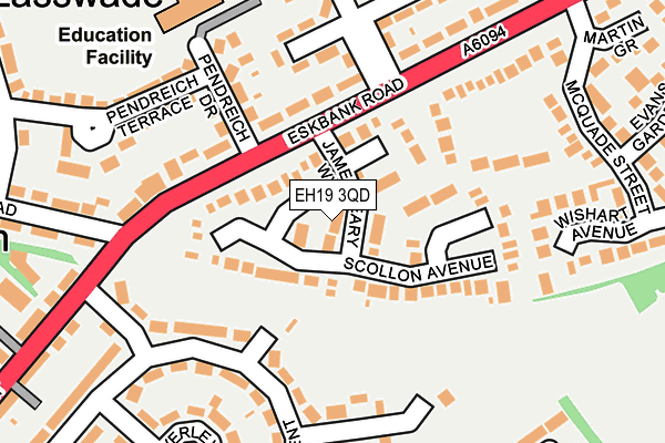 EH19 3QD map - OS OpenMap – Local (Ordnance Survey) EH19 3QD map - OS OpenMap – Local (Ordnance Survey)