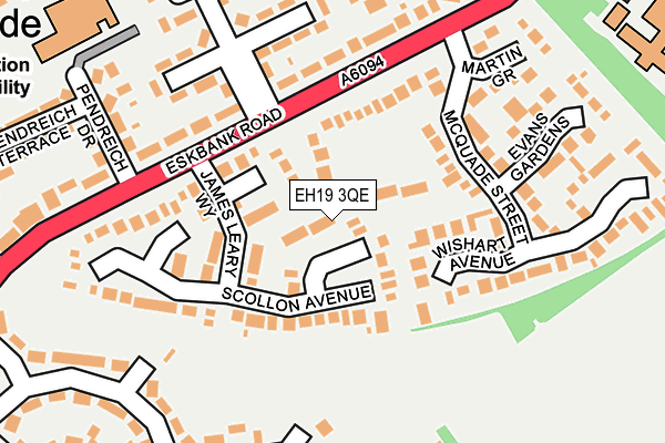 EH19 3QE map - OS OpenMap – Local (Ordnance Survey) EH19 3QE map - OS OpenMap – Local (Ordnance Survey)