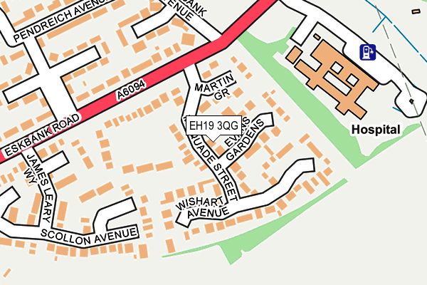 EH19 3QG map - OS OpenMap – Local (Ordnance Survey) EH19 3QG map - OS OpenMap – Local (Ordnance Survey)