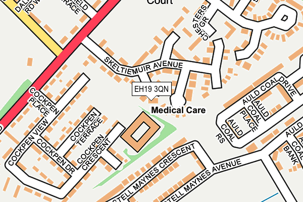EH19 3QN map - OS OpenMap – Local (Ordnance Survey) EH19 3QN map - OS OpenMap – Local (Ordnance Survey)