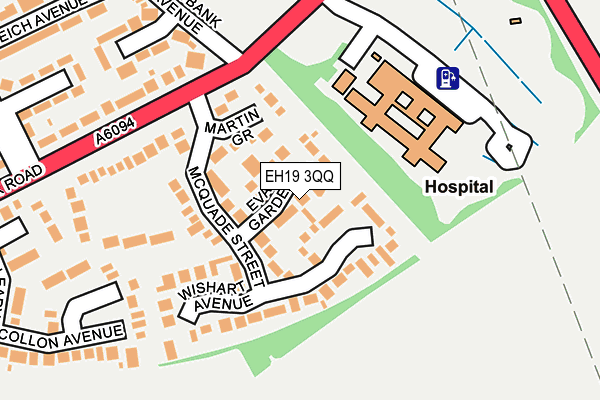 EH19 3QQ map - OS OpenMap – Local (Ordnance Survey) EH19 3QQ map - OS OpenMap – Local (Ordnance Survey)