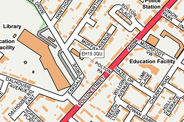 EH19 3QU map - OS OpenMap – Local (Ordnance Survey) EH19 3QU map - OS OpenMap – Local (Ordnance Survey)