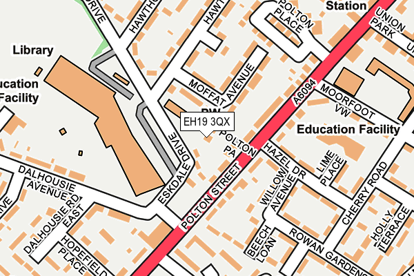 EH19 3QX map - OS OpenMap – Local (Ordnance Survey) EH19 3QX map - OS OpenMap – Local (Ordnance Survey)