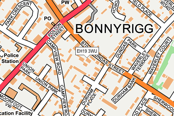 EH19 3WU map - OS OpenMap – Local (Ordnance Survey) EH19 3WU map - OS OpenMap – Local (Ordnance Survey)
