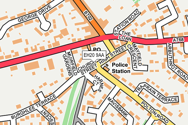 EH20 9AA map - OS OpenMap – Local (Ordnance Survey) EH20 9AA map - OS OpenMap – Local (Ordnance Survey)