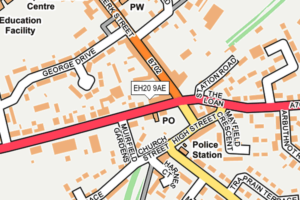 EH20 9AE map - OS OpenMap – Local (Ordnance Survey) EH20 9AE map - OS OpenMap – Local (Ordnance Survey)