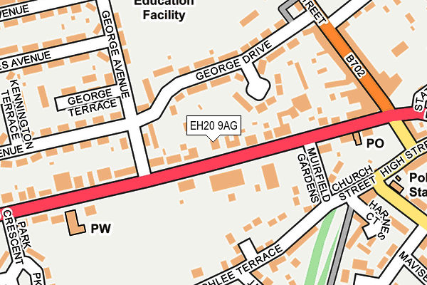 EH20 9AG map - OS OpenMap – Local (Ordnance Survey) EH20 9AG map - OS OpenMap – Local (Ordnance Survey)