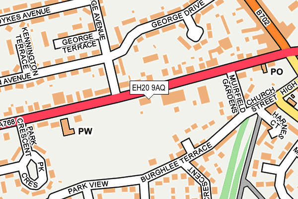EH20 9AQ map - OS OpenMap – Local (Ordnance Survey) EH20 9AQ map - OS OpenMap – Local (Ordnance Survey)