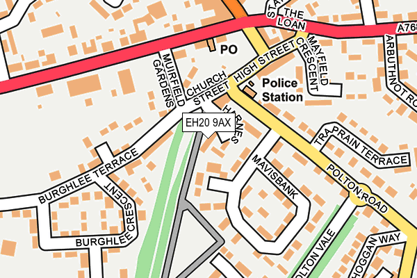 EH20 9AX map - OS OpenMap – Local (Ordnance Survey) EH20 9AX map - OS OpenMap – Local (Ordnance Survey)