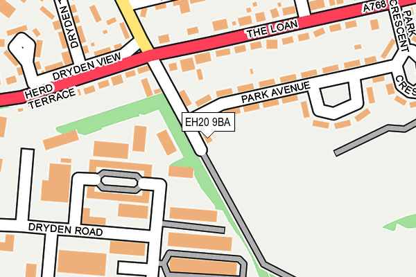 EH20 9BA map - OS OpenMap – Local (Ordnance Survey) EH20 9BA map - OS OpenMap – Local (Ordnance Survey)