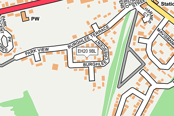 EH20 9BL map - OS OpenMap – Local (Ordnance Survey) EH20 9BL map - OS OpenMap – Local (Ordnance Survey)