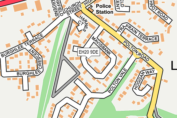 EH20 9DE map - OS OpenMap – Local (Ordnance Survey) EH20 9DE map - OS OpenMap – Local (Ordnance Survey)