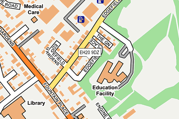EH20 9DZ map - OS OpenMap – Local (Ordnance Survey) EH20 9DZ map - OS OpenMap – Local (Ordnance Survey)