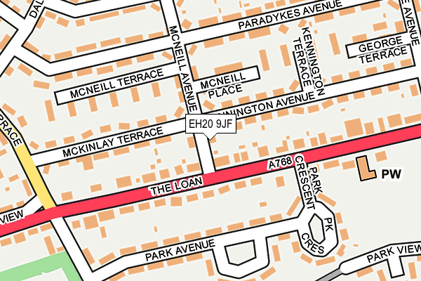 EH20 9JF map - OS OpenMap – Local (Ordnance Survey) EH20 9JF map - OS OpenMap – Local (Ordnance Survey)