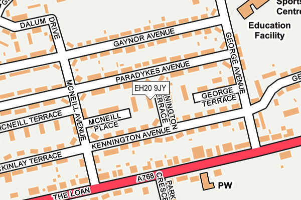 EH20 9JY map - OS OpenMap – Local (Ordnance Survey) EH20 9JY map - OS OpenMap – Local (Ordnance Survey)