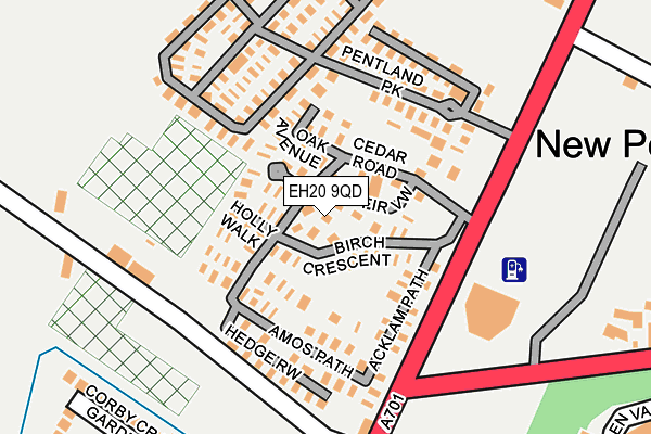 EH20 9QD map - OS OpenMap – Local (Ordnance Survey) EH20 9QD map - OS OpenMap – Local (Ordnance Survey)