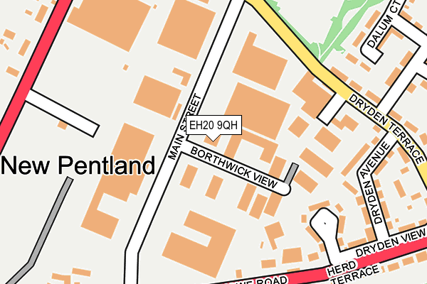 EH20 9QH map - OS OpenMap – Local (Ordnance Survey)