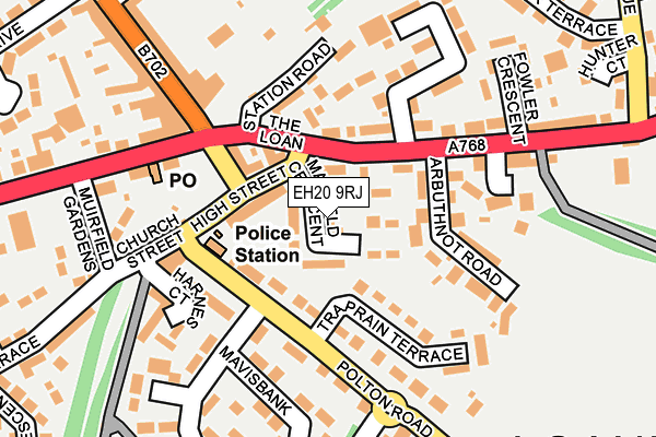 EH20 9RJ map - OS OpenMap – Local (Ordnance Survey) EH20 9RJ map - OS OpenMap – Local (Ordnance Survey)