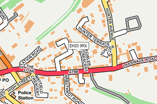 EH20 9RX map - OS OpenMap – Local (Ordnance Survey) EH20 9RX map - OS OpenMap – Local (Ordnance Survey)