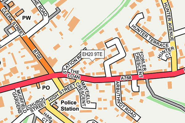 EH20 9TE map - OS OpenMap – Local (Ordnance Survey) EH20 9TE map - OS OpenMap – Local (Ordnance Survey)