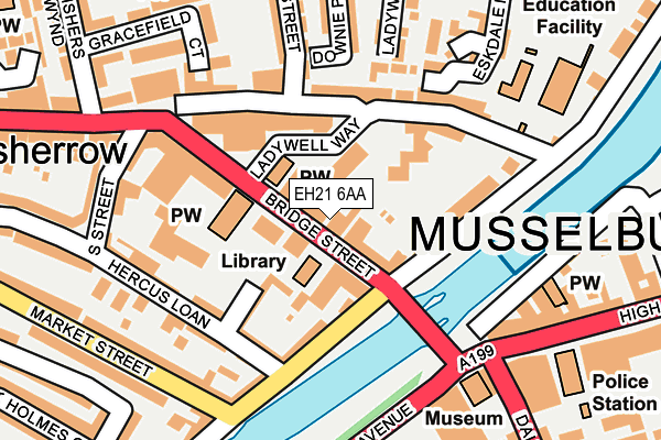 EH21 6AA map - OS OpenMap – Local (Ordnance Survey) EH21 6AA map - OS OpenMap – Local (Ordnance Survey)
