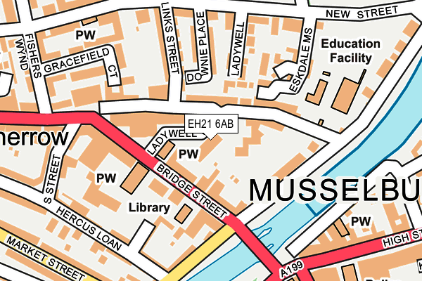 EH21 6AB map - OS OpenMap – Local (Ordnance Survey) EH21 6AB map - OS OpenMap – Local (Ordnance Survey)