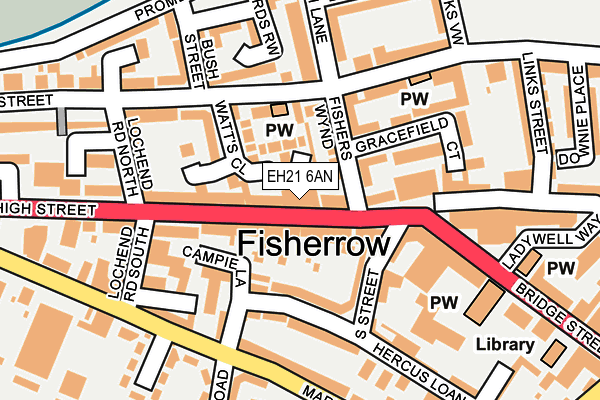 EH21 6AN map - OS OpenMap – Local (Ordnance Survey) EH21 6AN map - OS OpenMap – Local (Ordnance Survey)